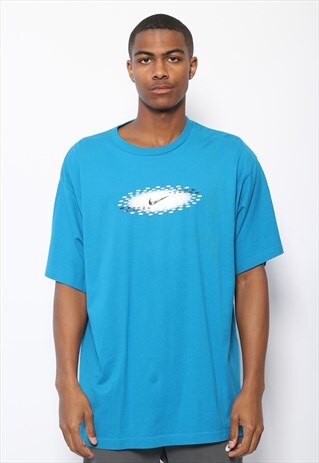 VINTAGE NIKE BIG LOGO T-SHIRT BLUE