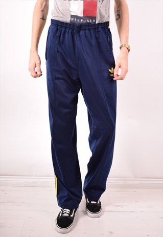 ADIDAS MENS VINTAGE TRACKSUIT TOP TROUSERS XL NAVY BLUE 90S