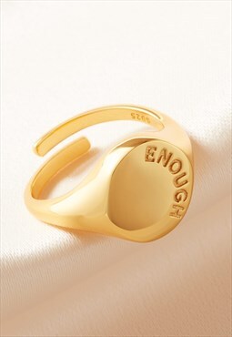 Enough Oval Signet Ring 18ct Gold Plated