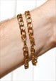 SET OF 2 STAINLESS STEEL GOLD CURB WRIST CHAINS