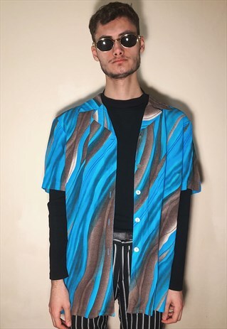 VINTAGE COLORFUL MARBLE STRIPED SHIRT