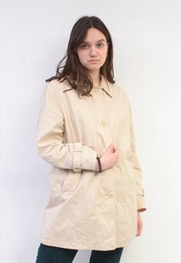Vintage DAKS Women's L Cotton Trench Mac Overcoat Coat Mac