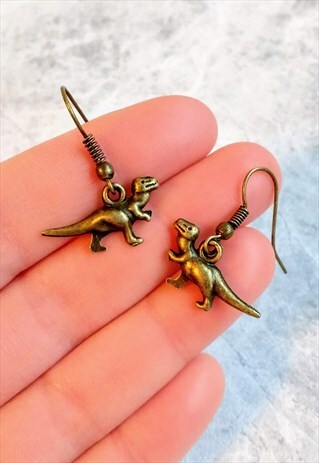 MINI DINOSAUR EARRINGS BRONZE