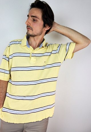 VINTAGE TOMMY HILFIGER STRIPED POLO SHIRT