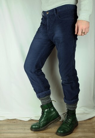 TOMMY HILFIGER BLUE CORDUROY TROUSERS