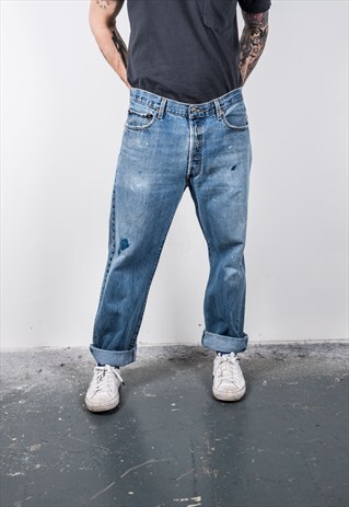 VINTAGE BLUE LEVI'S 501 PAINT JEANS