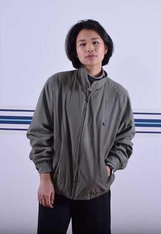 KHAKI BURBERRY'S ZIPPED JACKET