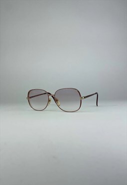 YSL Vintage Sunglasses Round Oval Yves Saint Laurent Pink