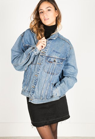 VINTAGE 80S LEE PATCHED DENIM JACKET / R0926