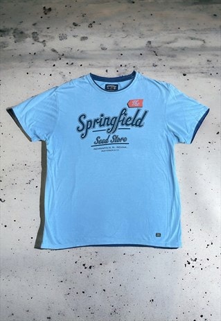 Mens Vintage Y2K Springfield Spell Out USA Tshirt