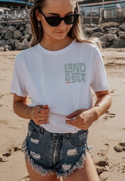 Junkbox White Organic Land & Sea Tshirt