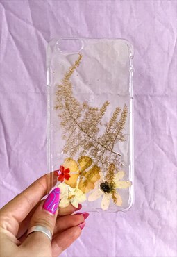 iPhone 6 and 6s Plus Pressed Flowers Clear Case
