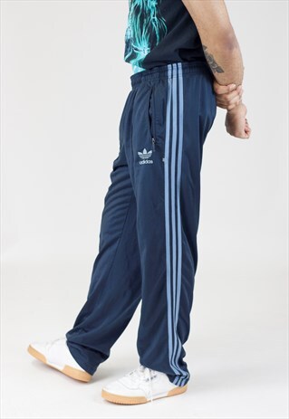 VINTAGE 90S ADIDAS NAVY TRACKSUIT BOTTOMS