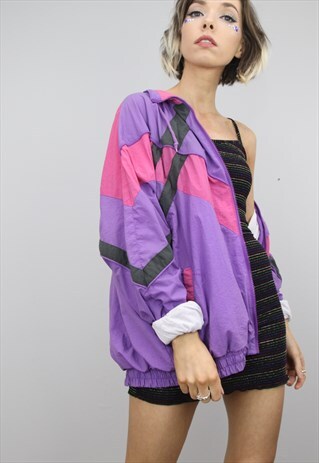 VINTAGE 80S 90S OVERSIZED FESTIVAL SHELL JACKET