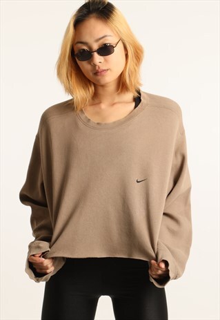 VINTAGE NIKE EMBROIDERED LOGO CROPPED SWEATSHIRT
