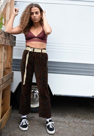 BEAUTIFUL KICK FLARE PAISLEY VELVET RALPH LAUREN TROUSERS