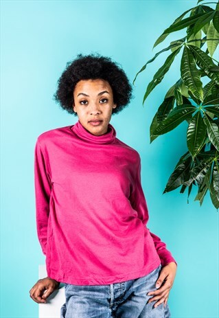 VINTAGE TURTLE NECK JUMPER IN PINK