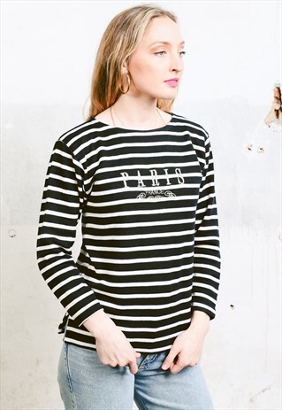 VINTAGE 90S MONOCHROME STRIPED TOP