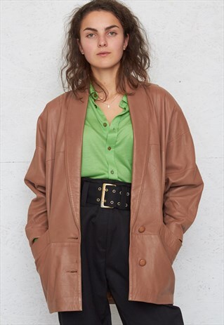 VINTAGE BROWN LEATHER JACKET