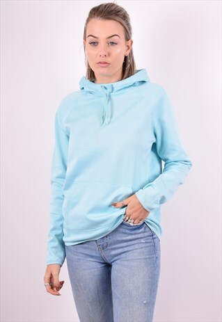 NIKE WOMENS VINTAGE HOODIE JUMPER SMALL BLUE 90'S