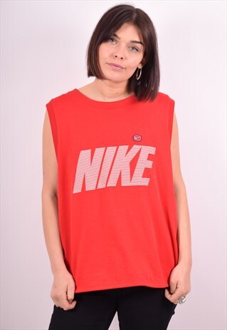 NIKE WOMENS VINTAGE VEST TOP XL RED 90S