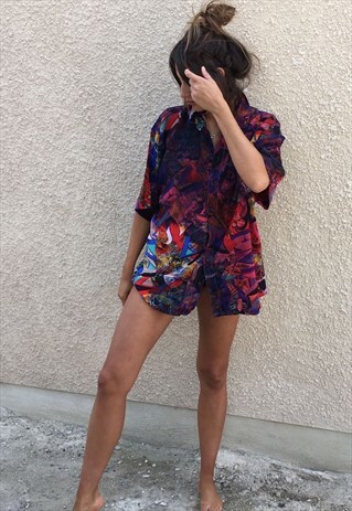 PATTERNED OVERSIZED RETRO VINTAGE UNISEX FESTIVAL SHIRT