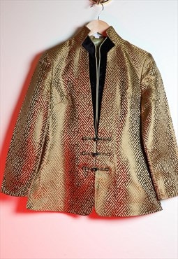 Vintage Japanese Elegant Golden Blazer Jacket