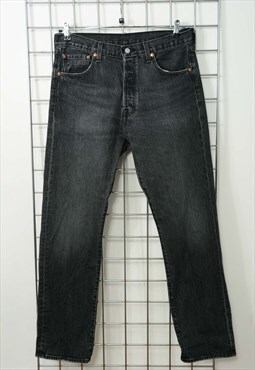 Vintage 90s Levi's Denim Jeans Grey Size 34/32" 