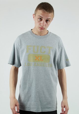 90S FUCT LOGO MARL GREY TSHIRT