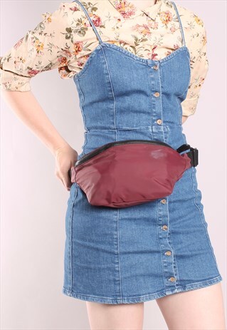 VINTAGE 90S MAROON SLOUCHY BUM BAG
