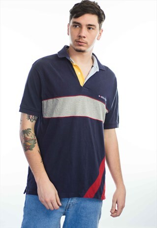 VINTAGE TOMMY HILFIGER LOGO POLO SHIRT 90S M 11.8