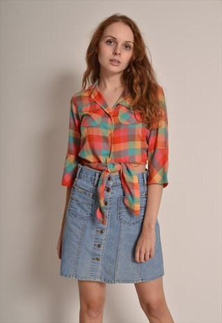 VINTAGE 90S CHECK FLANNEL SHIRT IN RED