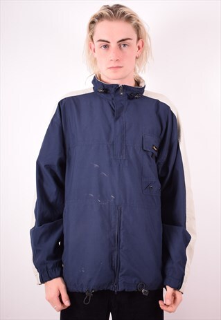 ELLESSE MENS VINTAGE PULLOVER JACKET LARGE BLUE 90S