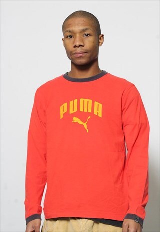 VINTAGE PUMA LONG SLEEVE T-SHIRT RED