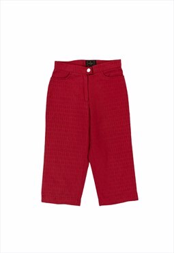 Womens Vintage Fendi trousers red FF zucca print capri pants