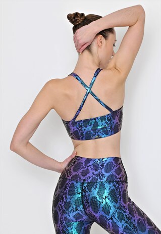 SHAKTI YOGA BRA WITH MULTI TONE IRIDESCENT FOIL