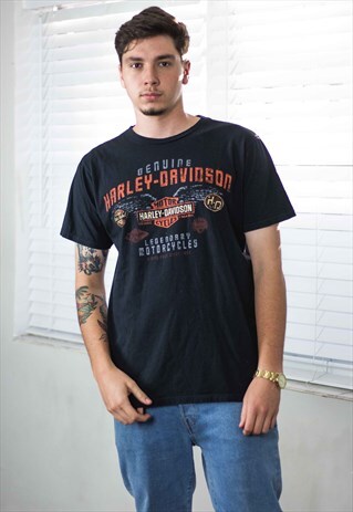 VINTAGE HARLEY DAVIDSON T-SHIRT LOGO L 6.4
