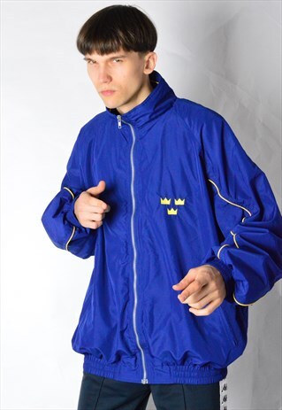 JOFA VINTAGE 90S BLUE SWEDEN SPORTS TRACK JACKET