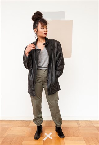 80S VINTAGE LEATHER JACKET (REF/346)