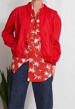 90s vintage cool small summer jacket coat in red 