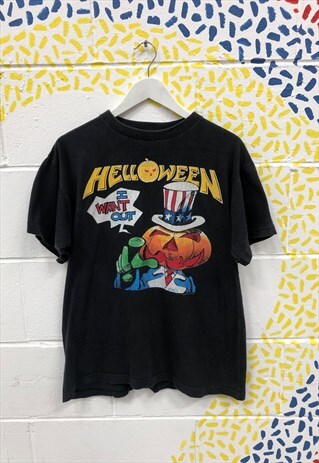 Vintage 80s Helloween I Want Out T Shirt Oxfam Festival Shop Asos Marketplace