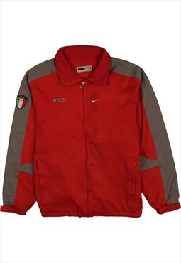 Vintage 90's Fila Windbreaker Track Jacket Full Zip Up Red