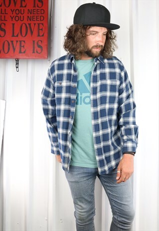 VINTAGE CHECK FLANNEL OVERSIZED GRUNGE INDI SHIRT