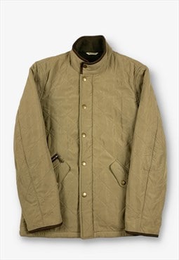 Vintage Barbour Fleece Lined Quilted Jacket Brown S BV20374