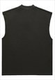 EARTH PRINT SLEEVELESS T-SHIRT SPACE TANK TOP SURFER VEST 