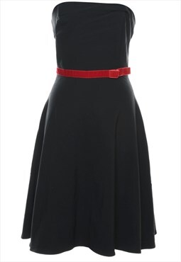 Vintage Strapless Black Dress - S