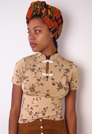 BROWN CHINESE TOP