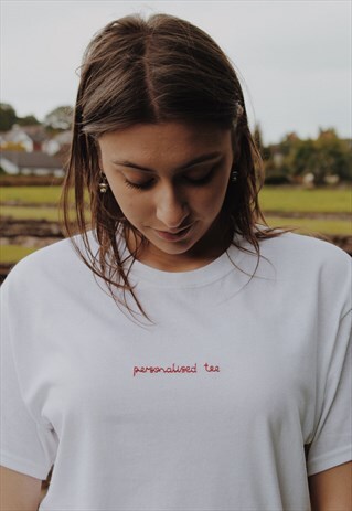 PERSONALISED HAND EMBROIDERED T-SHIRT