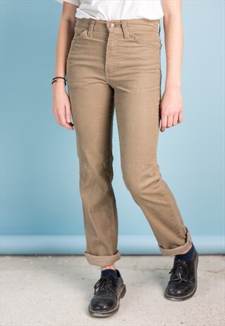 VINTAGE LEVI CORDUROY TROUSERS IN BEIGE BROWN