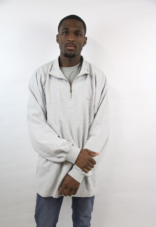 VINTAGE NIKE GREY 1/2 ZIP SPORTS JACKET
